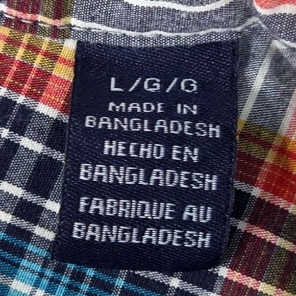 Wrangler Western Mens Traditional Plaid Long Sleeve Button-Down Shirt Large - Picture 8 of 9